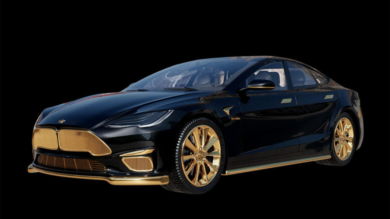 La Tesla più costosa al mondo viene revisionata in oro 24K